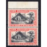 Officials: 1940 Centenary 8d vertical pair, the top stamp with "ff" joined var. Mint, fine.
