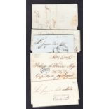 Pre stamp letters with various different framed Town marks & handstamps.