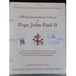 FOLDER OF FIRST DAY COVERS OF OFFICAL INTERNATIONAL TRIBUTES TO POPE JOHN PAUL II