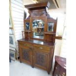 MIRROR BACKED SIDEBOARD WITH CARVED DOORS