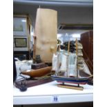 SHIP TABLE LAMP & MODEL SHIP