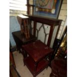 GLAZED DISPLAY CABINET, 2 DROP LEAF TABLES + OTHERS