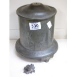 PEWTER BISCUIT BARREL 23 CMS