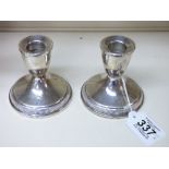 PAIR OF WEIGHTED, STERLING CANDLEHOLDERS 8.5 CMS