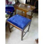 1930s TEA TROLLEY & UPHOLSTERED STOOL