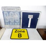 3 METAL ROAD SIGNS