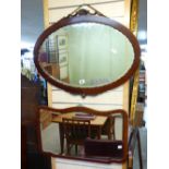 2 MIRRORS WITH BEVELLED GLASS