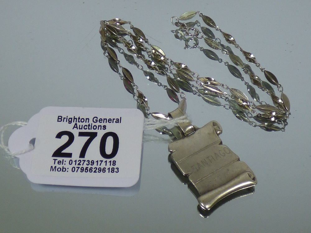 SANTIAGO PENDANT & CHAIN MARKED 925