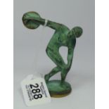 BRONZE STATUE OF A DISCUS THROWER 10 CMS HIGH