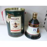 BELLS OLD SCOTCH WHISKY, CHRISTMAS 1991 SEALED WITH CONTENTS & CONTAINER