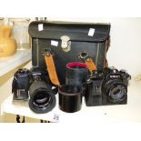 QUANTITY OF PHOTOGRAPHY ITEMS INCLUDING CAMERAS & LENSES