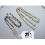 2 X SILVER NECKLACES + 1 X SILVER PENDANT, ALL MARKED 925