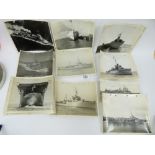 QUANTITY OF MILITARY ORIGINAL WW11 ROYAL NAVY SHIPS PHOTOGRAPHS