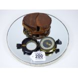 MILITARY WW1 VERNERS PATTERN COMPASS, KELVIN BOTTOMLEY & BAIRD LTD. GLASGOW. 1915, No12187 + LEATHER