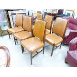 6 LEATHER SEATED CHAIRS, MARKED 'PRAISE GOD FOR ALL' Bespoke made for the Worshipful Company of