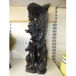 HIGHLY CARVED HARDWOOD ASIAN FIGURE 73 CMS HIGH