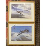2 X SIGNED PRINTS (SNAPPERS ABOUT AND TIGERS PRAY) BY DAVID PRITCHARD 64 X 54 CMS