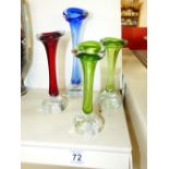 4 X GLASS POSEY VASES