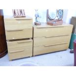 2 X BEDSIDE CHESTS + MATCHING 3 DRAWER CHEST