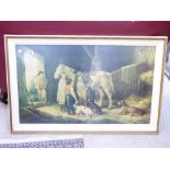 LARGE PICTURE OF A STABLE SCENE 110 X 72 CMS The Reckoning by George Morland..
