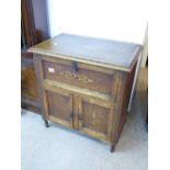 SMALL OAK CUPBOARD WITH CARVING