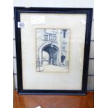 ETCHING OF AN ORIGINAL PEN & INK SKETCH OF ST JOHNS ARCH 35 X 43 CMS