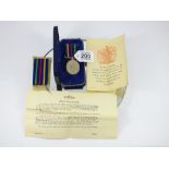 BOXED QUEEN ELIZABETH II CIVIL DEFENCE LONG SERVICE MEDAL & PAPERS