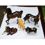 5 X VARIOUS HORSES INCLUDING 3 X BESWICK