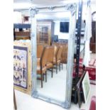 RECTANGULAR MIRROR WITH BEVELLED GLASS & ORNATE FRAME 80 X 164 CMS