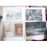 PORTFOLIO OF PRINTS & SOME VINTAGE HAND WRITTEN LETTERS