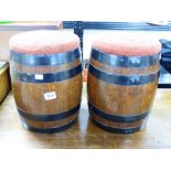 2 WOODEN BARRELS / STOOLS