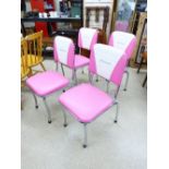 4 X PINK & WHITE 'HOLLAND' CHAIRS