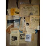 BOX OF EPHEMERA MAINLY NEWSPAPERS, DATES INCLUDE 1888 & 1901