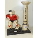 FRENCH COUNTER TOP ADVERTISING DISPLAY WITH FOOTBALLER FIGURE 30 CMS HIGH