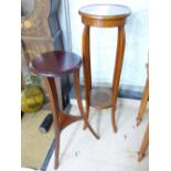 2 WOODEN JARDINIERE STANDS