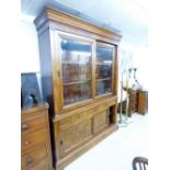 ETHAN ALLEN LARGE DISPLAY CABINET WITH SLIDING GLASS DOORS 165 WIDTH X 222 HEIGHT