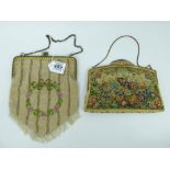 2 LADIES EVENING BAGS, 1 BEADED & 1 TAPESTRY