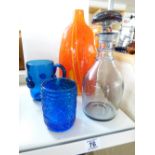 QUANTITY OF STUDIO GLASS INCLUDING DECANTER