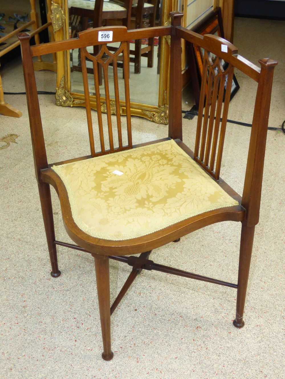 INLAID CORNER CHAIR - Image 3 of 3