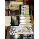 QUANTITY OF CASED CUTLERY AND ASSORTED LOOSE SETS