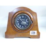 VINTAGE CAR CLOCK SET IN A WOODEN CASE, WATFORD SUNBEAM NORTH & SONS LTD. WATFORD & LONDON 18 CMS