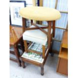 3 UPHOLSTERED STOOLS