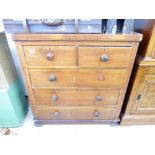 2 OVER 3 MAHOGANY CHEST OF DRAWERS