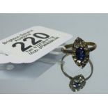 9 ct GOLD RING & STONES 1.78 GRAMS