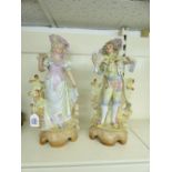 PAIR OF VICTORIAN CONTINENTAL FIGURES 40 CMS HIGH
