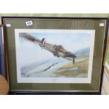 SIGNED PRINT (BATTLE OF BRITAIN) ROBERT TAYLOR 67 X 53 CMS