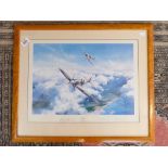 SIGNED PRINT (SPITFIRE ) BY ROBERT TAYLOR 64 X 55 CMS