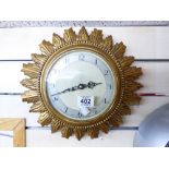 SMITHS SECTRIC SUNBURST CLOCK 34 CMS DIAMETER