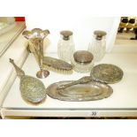 VINTAGE PLATED DRESSING TABLE SET