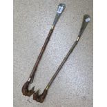 PAIR OF HUNTING DOG & PHEASENT SHOE HORNS